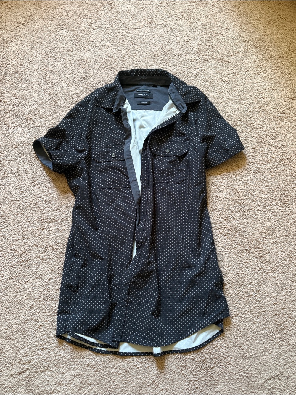 kenneth cole Lightweight Black Short-Sleeve Shirt